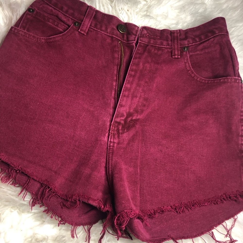 Burgundy Jordache High-Waisted Shorts